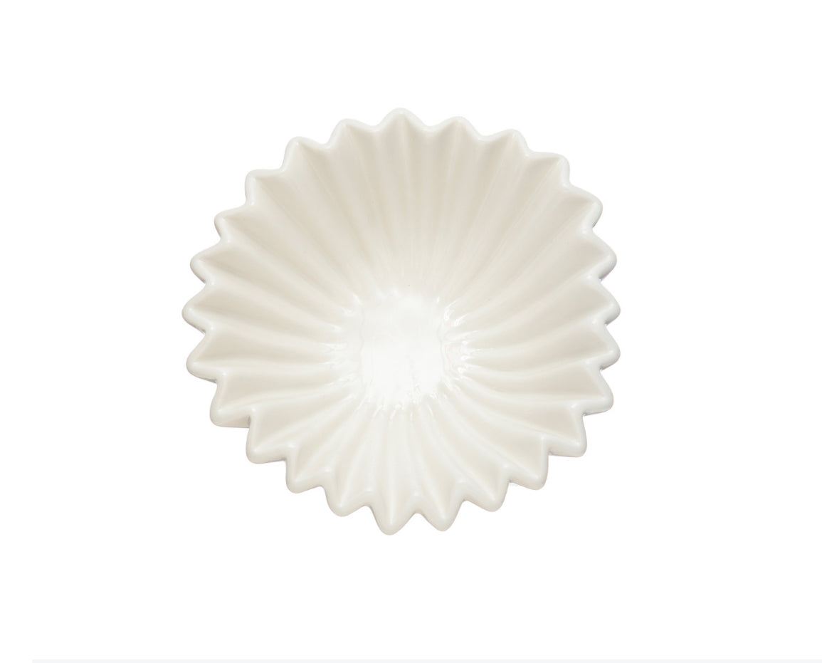 Stoneware Fluted Bowl, White