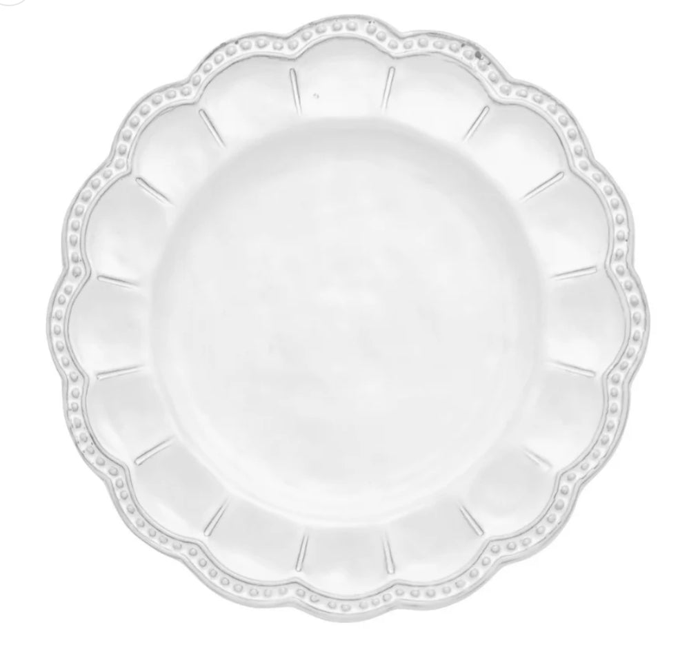 Bella Bianca Beaded Salad Plate