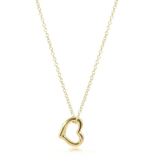 16" Necklace Gold-Love Small Gold Charm