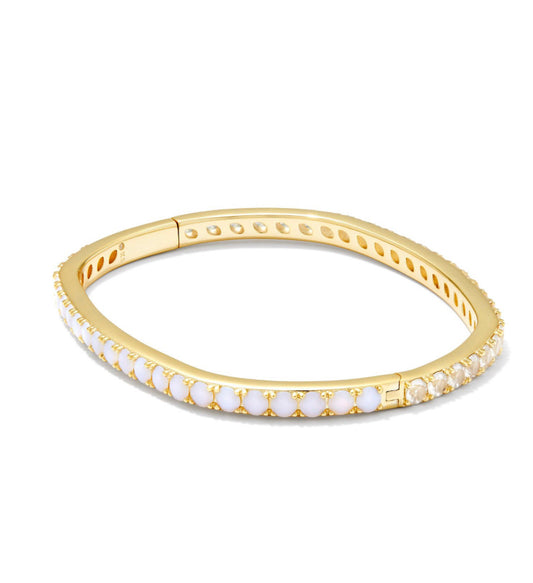 Chandler Bangle - Gold White Opal S/M