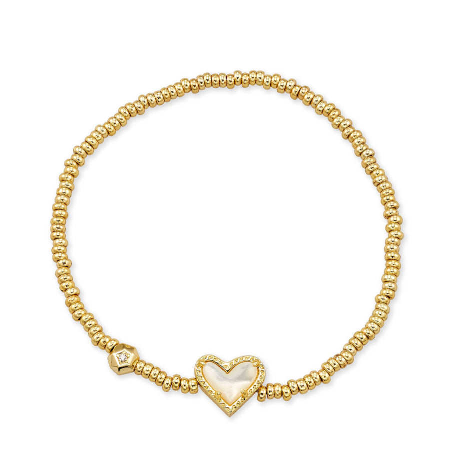 Ari Heart Stretch - Gold Ivory Mother of Pearl
