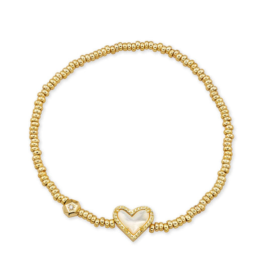Ari Heart Stretch - Gold Ivory Mother of Pearl
