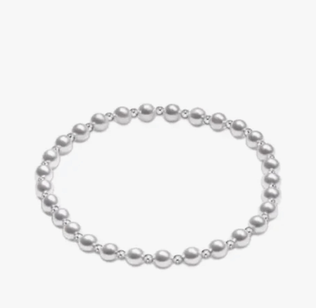Classic Grateful 4mm Bracelet -Sterling Pearl