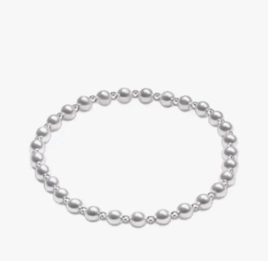 Classic Grateful 4mm Bracelet -Sterling Pearl