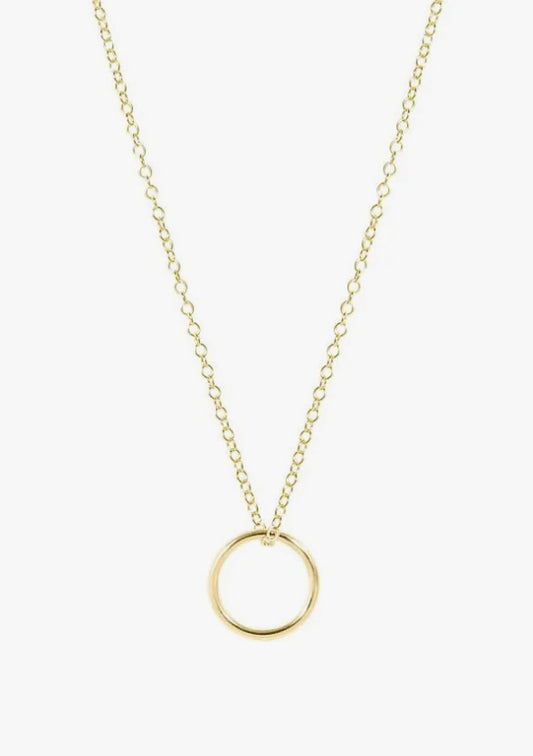 16" Necklace Gold-Halo Charm