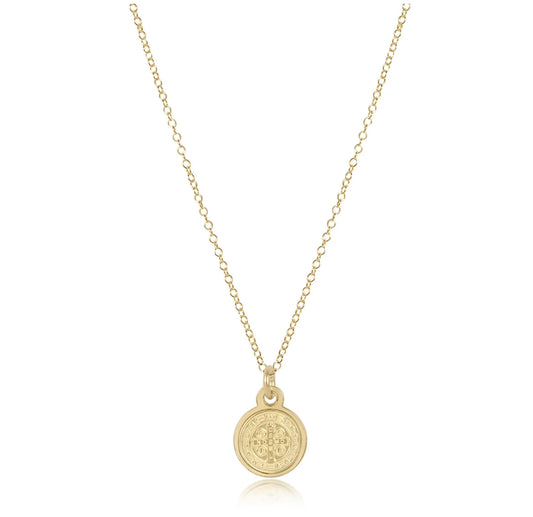 16" Necklace Gold-Blessing Small Gold Disc