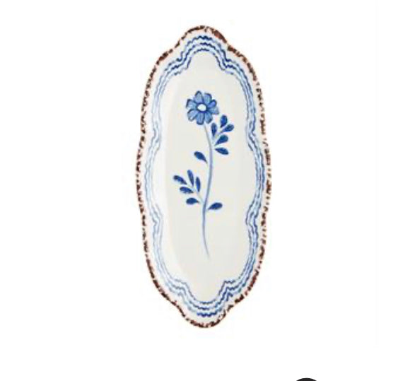 Single Blue Floral Everything Plate