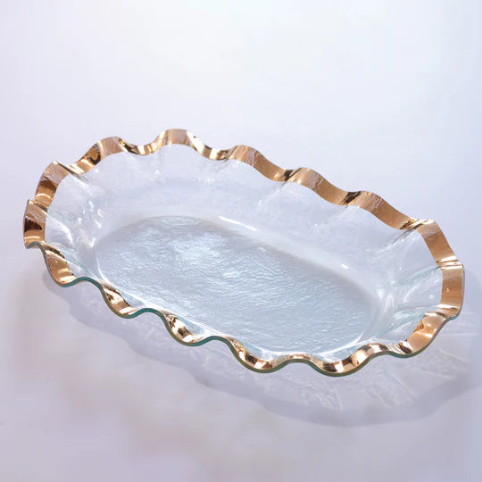 Ruffle Large Shallow Oval Bowl (G218)