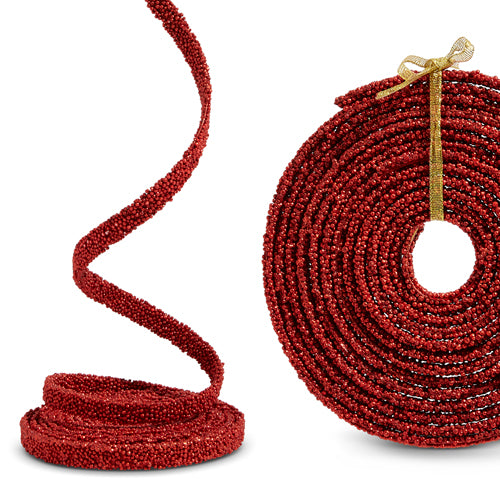 15' X 0.5" Red Beaded Garland