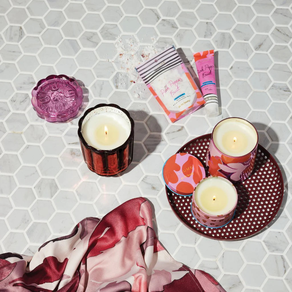 Pink Pepper Fruit - Pearl Glass Candle