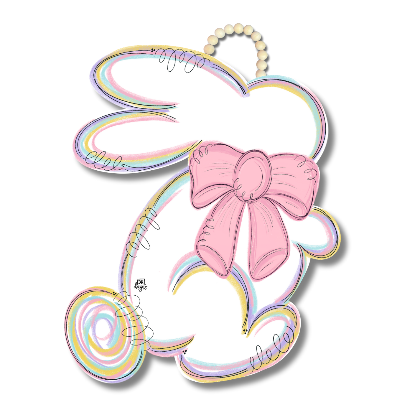 White Bunny Door Hanger