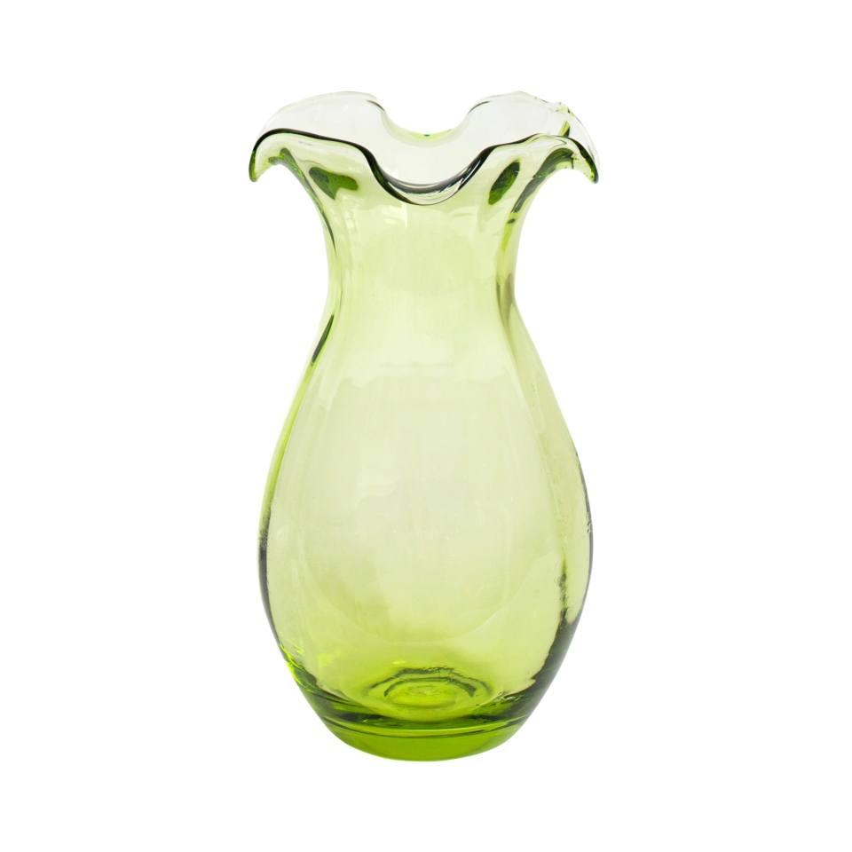 Hibiscus Glass Vertical Fluted Medium Vase