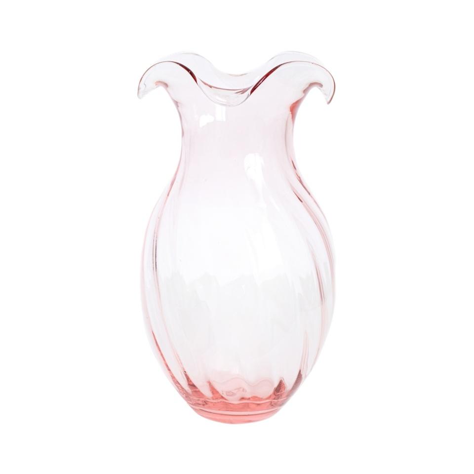 Hibiscus Glass Vertical Fluted Medium Vase