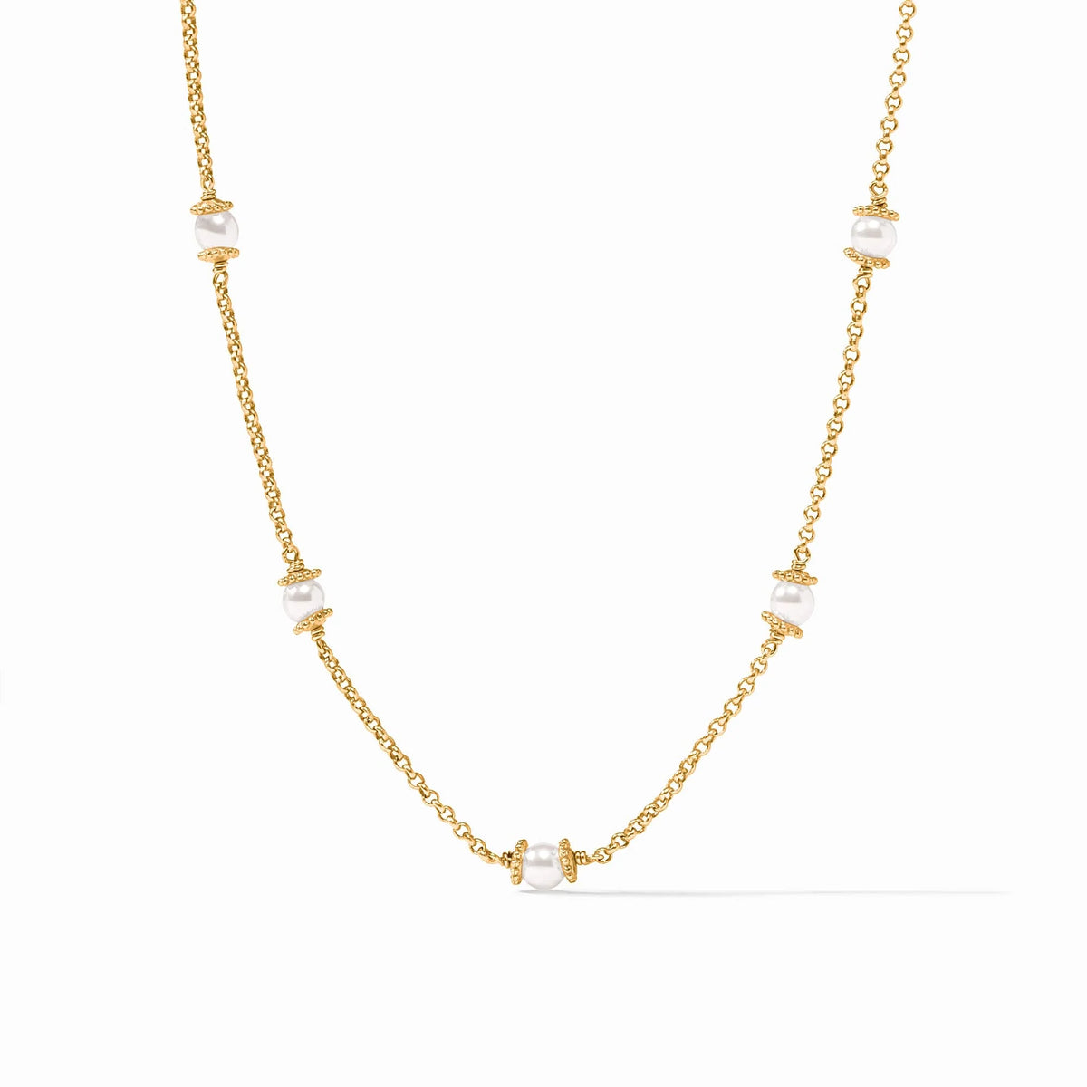 Hydra Delicate Station Necklace - Pearl