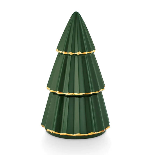 Tried & True Vanilla Spruce Gilded Tree Ceramic Candle
