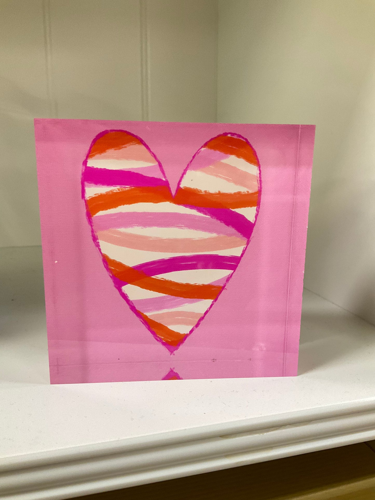4x4 Acrylic Block - Heart Stripe