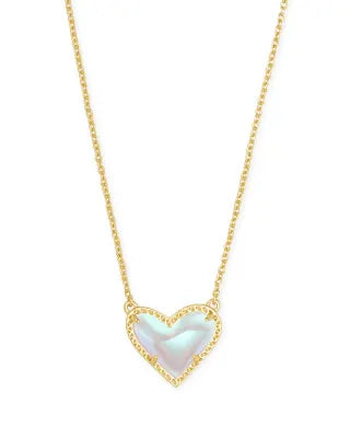 Ari - heart pendent Gold Dichroic Glass