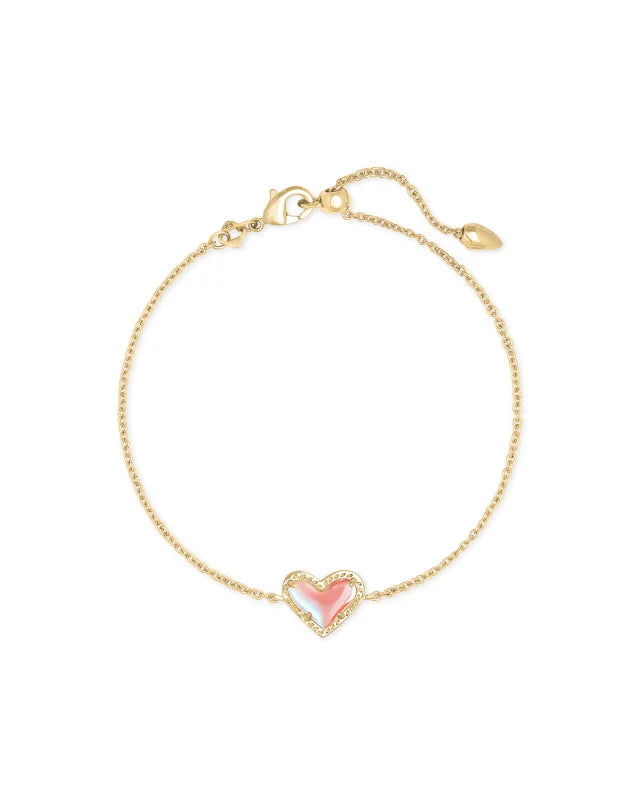 Ari Heart Bracelet Gold Dichroic Glas