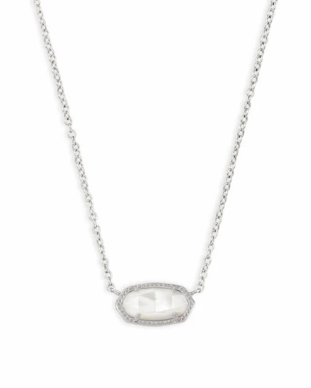 Elisa Necklace Rhodium Ivory MOP