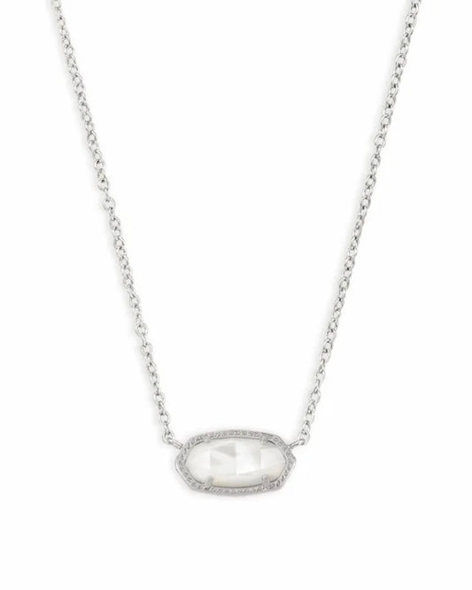 Elisa Necklace Rhodium Ivory MOP