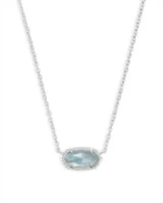 Elisa Necklace Rhodium Light Blue Illusion