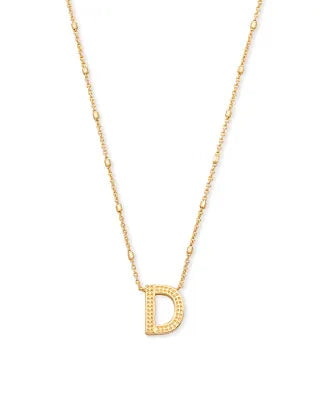 Letter D Gold Pendant Necklace
