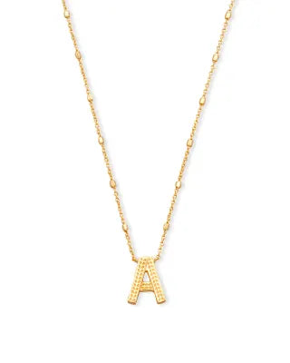Letter A Pendant Gold Necklace