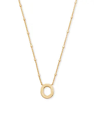 Letter O Gold Pendant Necklace