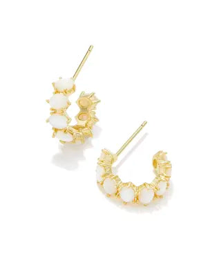 Cailin Huggie Earring Gold Champaign Opal Crystal
