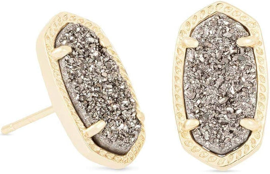Ellie Earring Gold Platinum Drusy