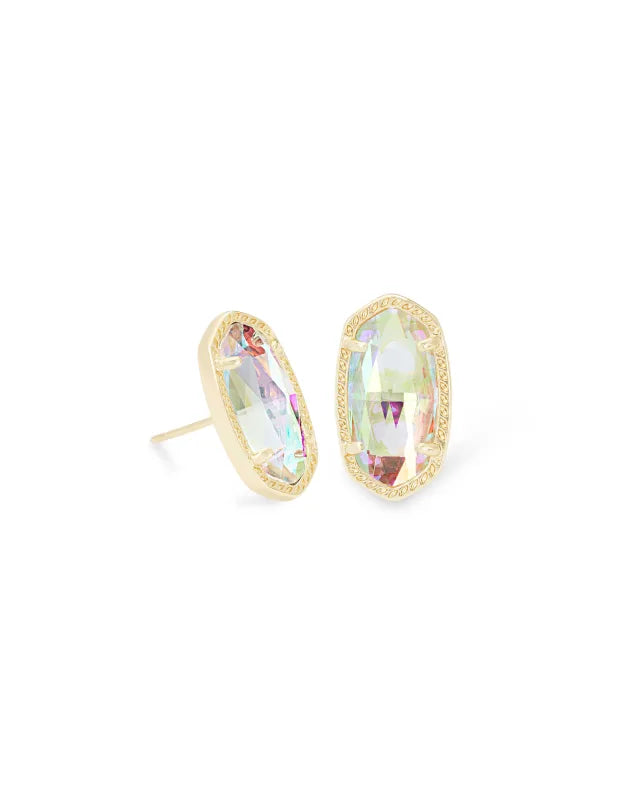 Ellie Earrings Gold Dichroic Glass