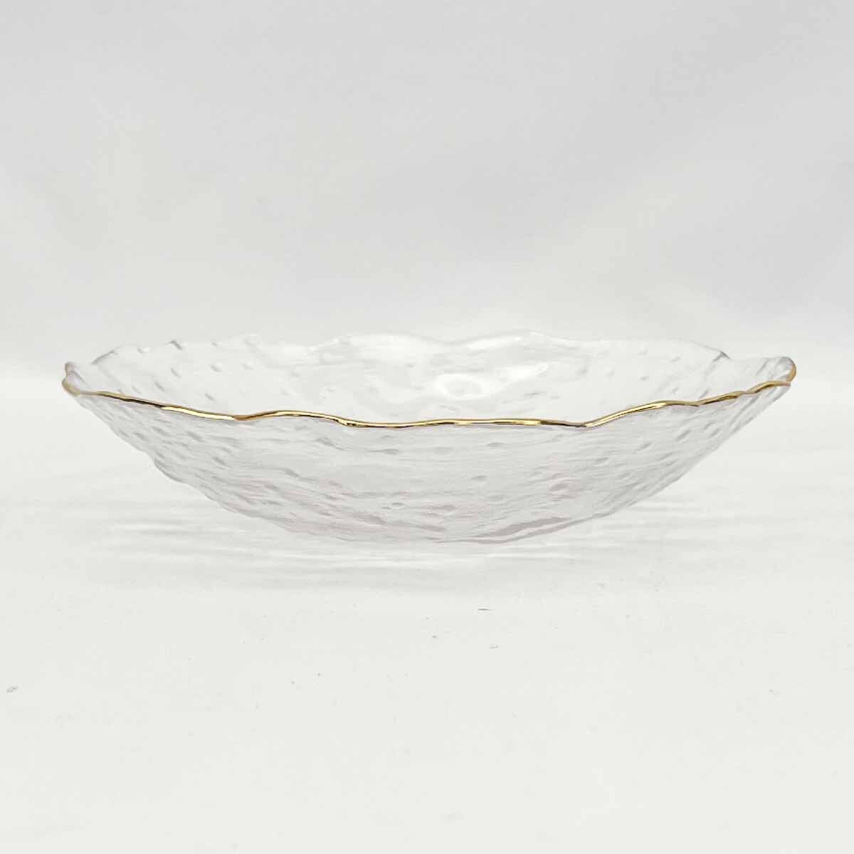 Provence Serving Bowl Clear/Gold 8"