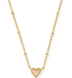 Mini Ari Gold Rose Quartz Necklace