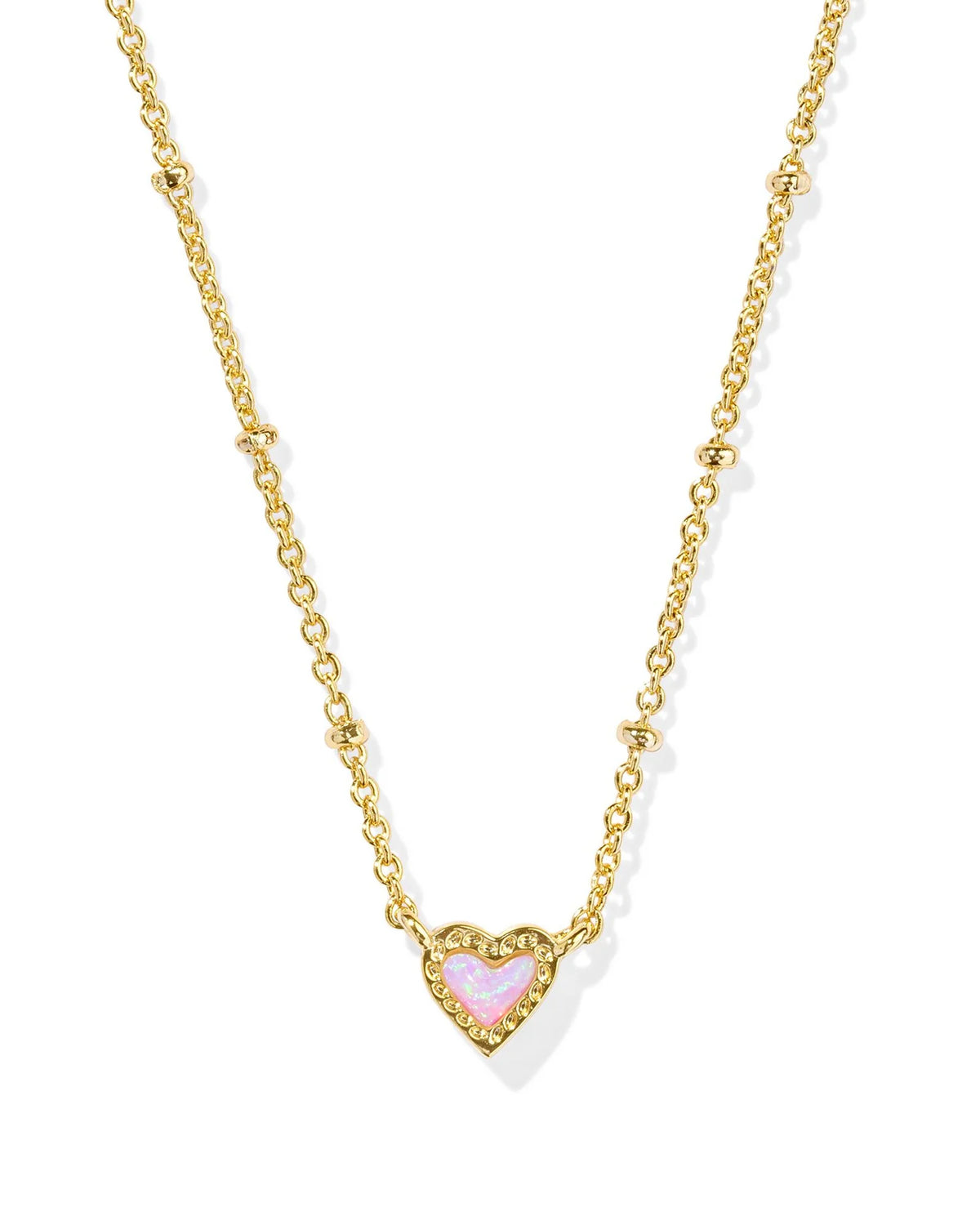 Mini Ari Gold Bubblegum Pink Opal Necklace