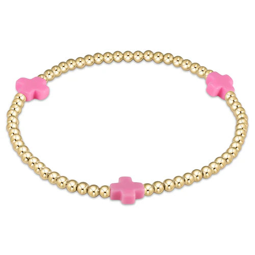 Extends - Signature Cross Gold Pattern 3mm Bead Bracelet