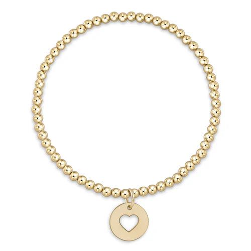 Extends classic gold 3mm bead bracelet - Love Disc