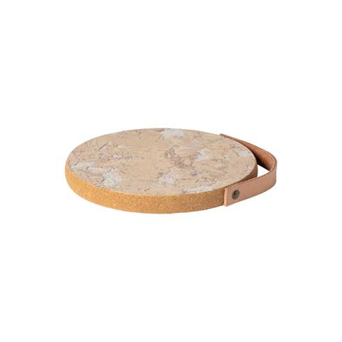 Cork Trivet 8"-White/Neutral