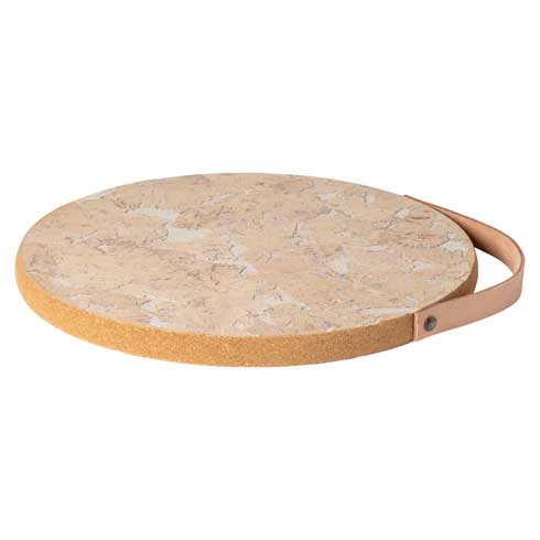 Cork Trivet 11.75"-White/Neutra