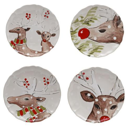 Deer Friends Dinner Plate set/4 - White