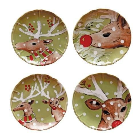 Deer Friends Salad Plate-Green