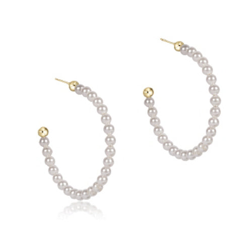 1.25" Post Hoop 3mm Pearl