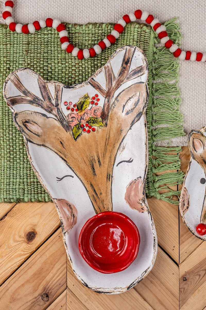 Ruby Reindeer Chip & Dip Platter