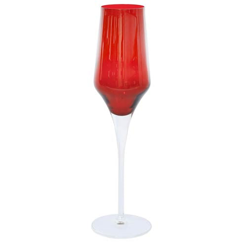 Contessa - Red Champagne Glass