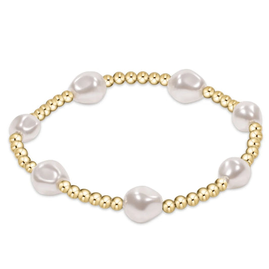 Admire Gld 3mm Bead Brace-Pearl