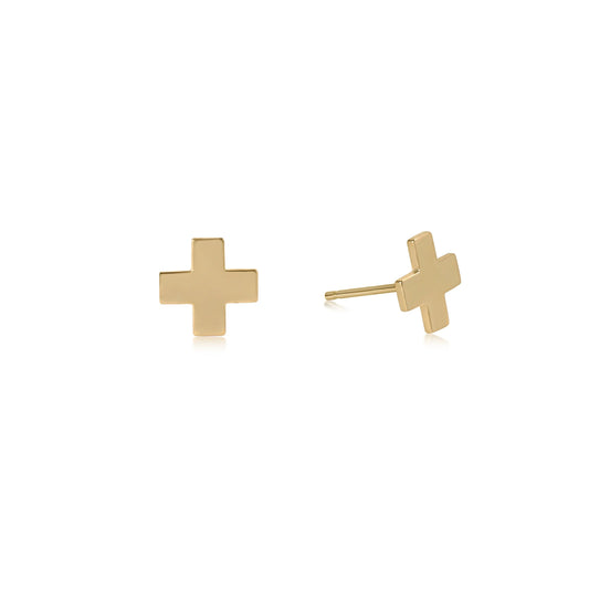 Signature Gold Cross Stud