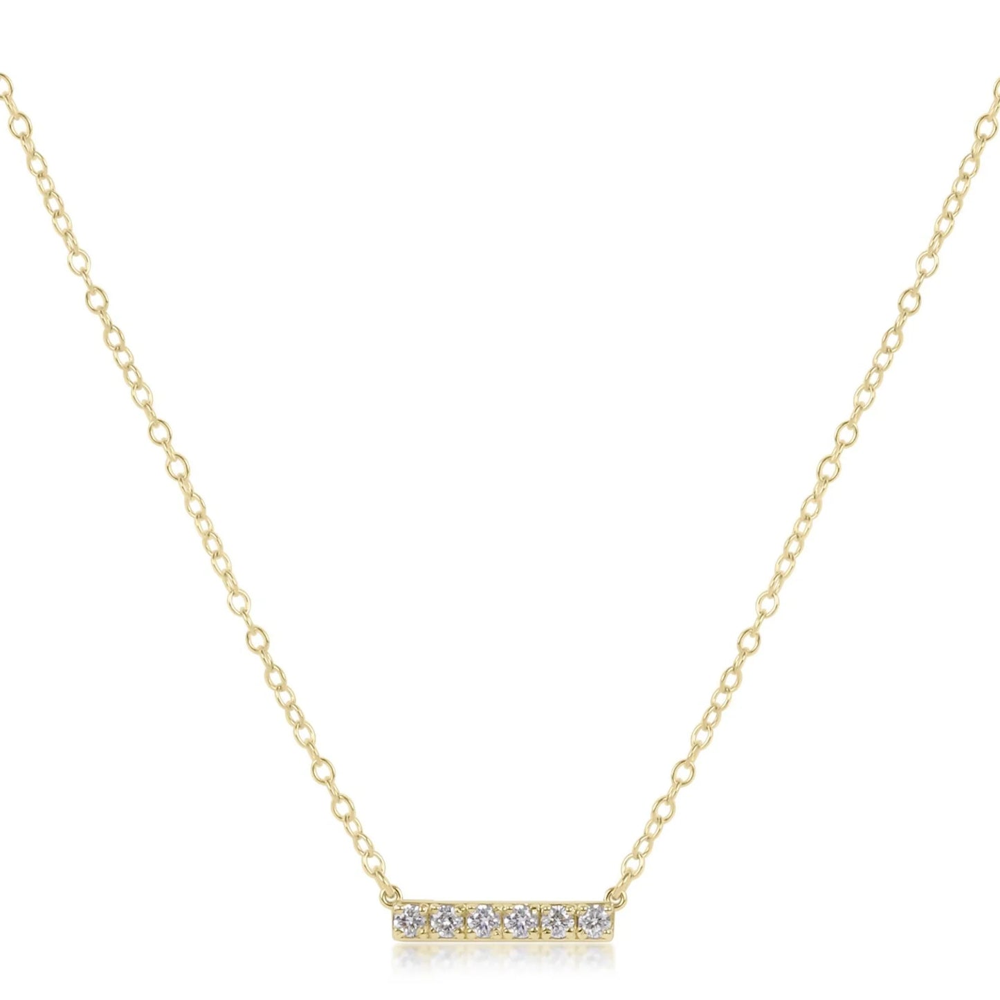 14K Gold & Diamond Significance Bar Necklace