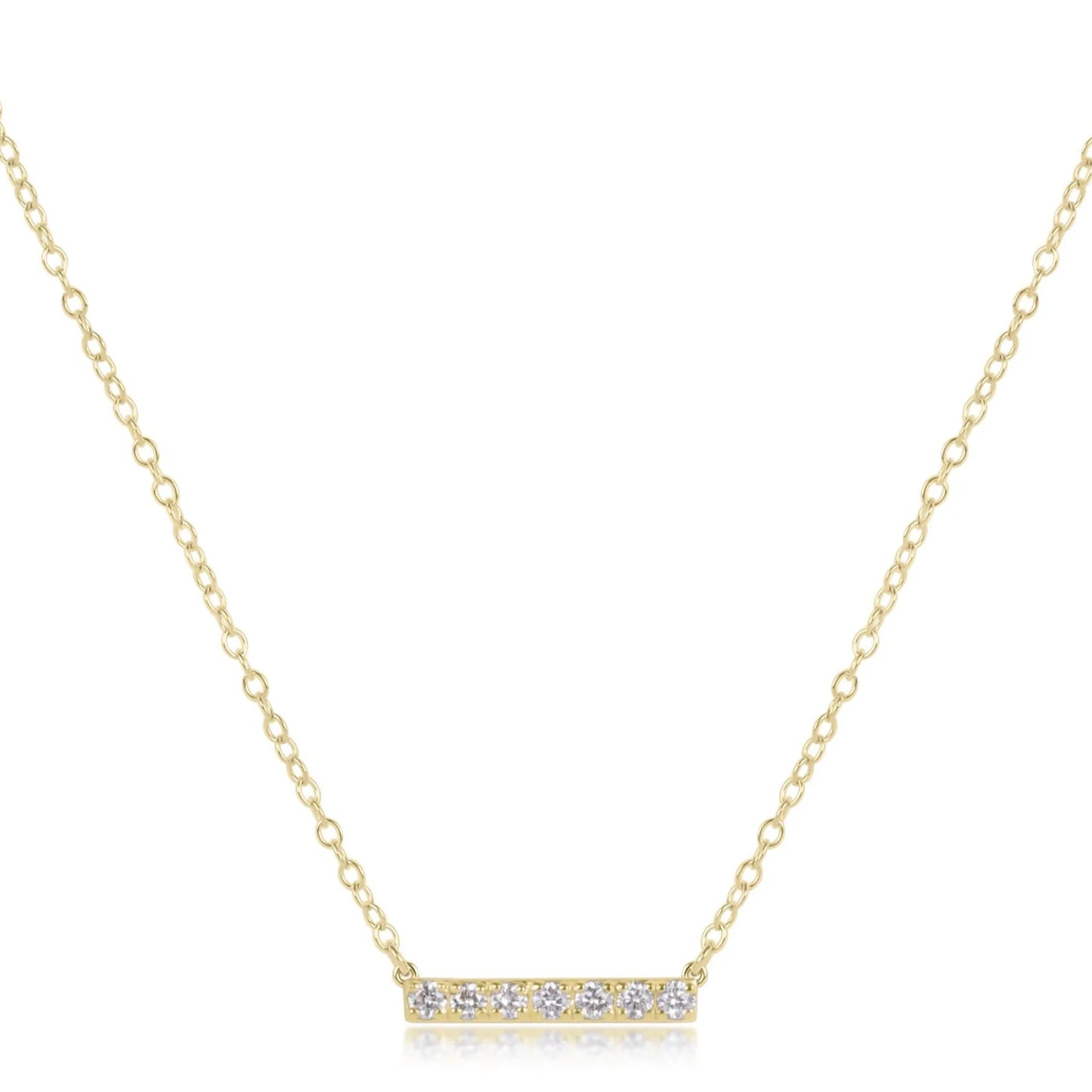 14K Gold & Diamond Significance Bar Necklace