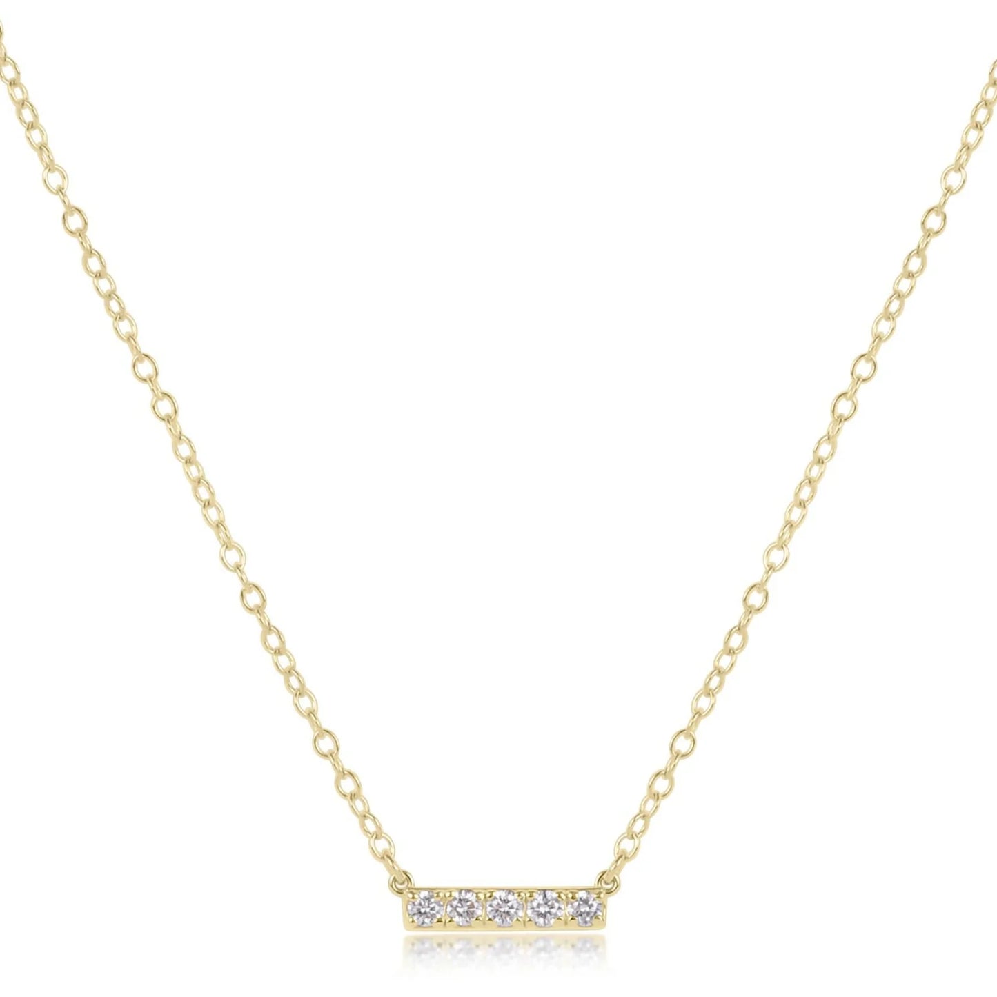 14K Gold & Diamond Significance Bar Necklace