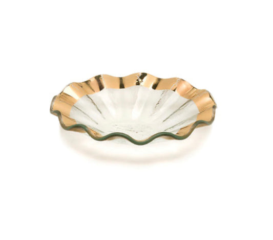 7" Ruffle Bowl - Gold G135
