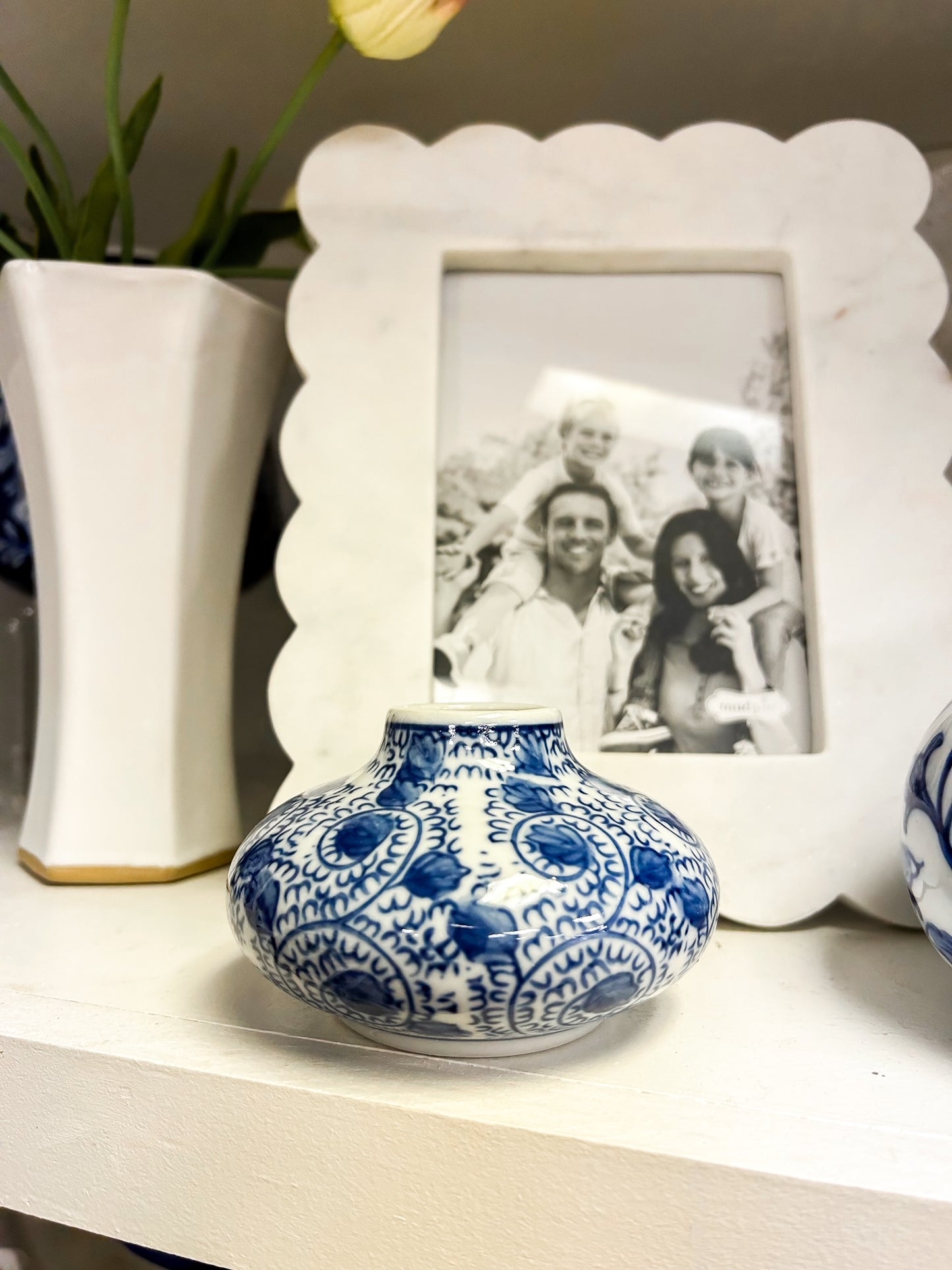 Blue and White  Vase - A